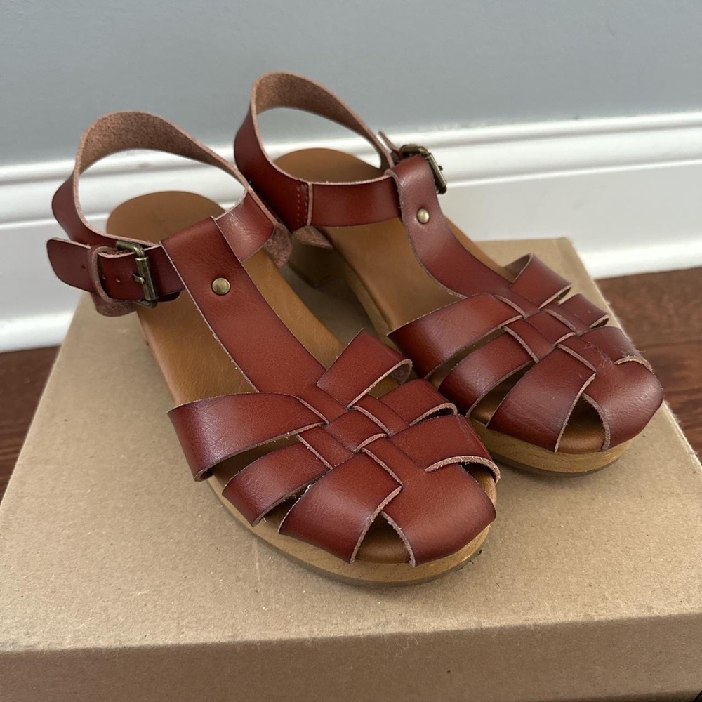Brown clog sandals